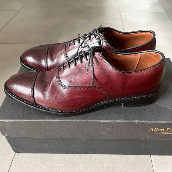 Allen Edmonds Park Avenue Cap-Toe Oxfords Lace Up Leather Shoes Merlot Size 9 D main image 5
